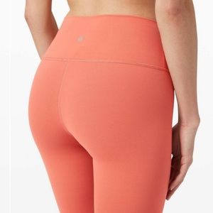 Lululemon Wunder Under tights 7/8 length sz 12 in dusty coral pink